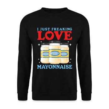 Mayo Mayonnaise Gift - Unisex Sweatshirt - black - Front - Alina (178cm) & Michal (187cm)