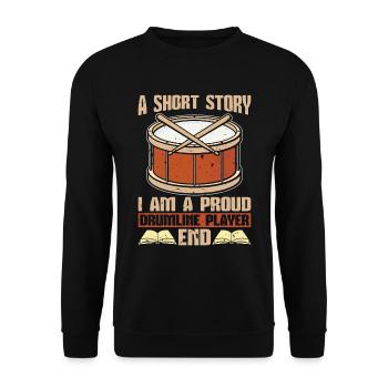 Joueur de batterie Une histoire courte Je suis un fier batteur - Sweat-shirt Unisexe - noir - Devant - Alina (178cm) & Michal (187cm)