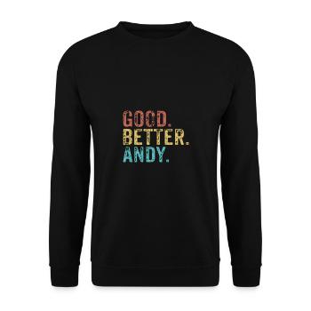 Good better Andy - Unisex Pullover - Schwarz - Vorne - Alina (178cm) & Michal (187cm)