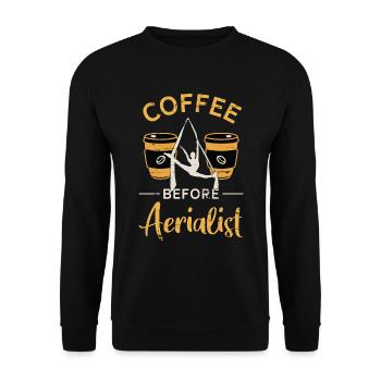 Aerialist Coffee Before Acrobatic Coffee Lover - Unisex Pullover - Schwarz - Vorne - Alina (178cm) & Michal (187cm)