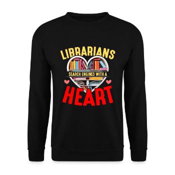 Librarians Search Engines With A Reading Teacher - Unisex Sweatshirt - black - Front - Alina (178cm) & Michal (187cm)
