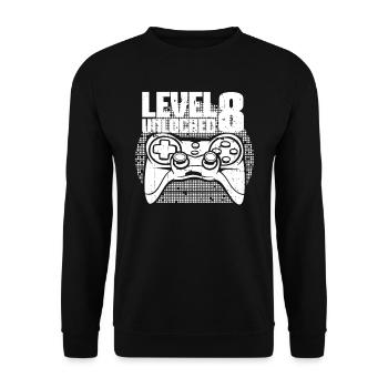 Gaming 8. Geburtstag 8 Jahre Gamer - Unisex Pullover - Schwarz - Vorne - Alina (178cm) & Michal (187cm)