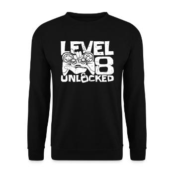 Gaming 8. Geburtstag 8 Jahre Gamer - Unisex Pullover - Schwarz - Vorne - Alina (178cm) & Michal (187cm)