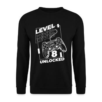 Gaming 8. Geburtstag 8 Jahre Gamer - Unisex Pullover - Schwarz - Vorne - Alina (178cm) & Michal (187cm)