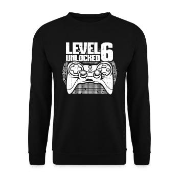 Gaming .6 Birthday 6 Years Gamer - Unisex Sweatshirt - black - Front - Alina (178cm) & Michal (187cm)