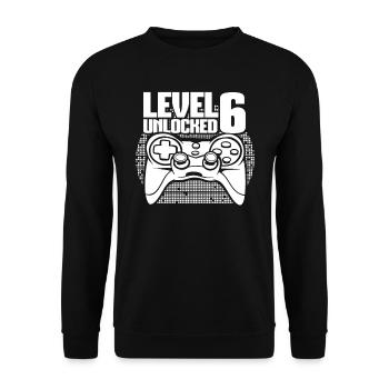 Gaming .6 Birthday 6 Years Gamer - Unisex Sweatshirt - black - Front - Alina (178cm) & Michal (187cm)