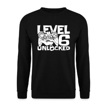 Gaming .6 Anniversaire 6 ans Gamer - Sweat-shirt Unisexe - noir - Devant - Alina (178cm) & Michal (187cm)