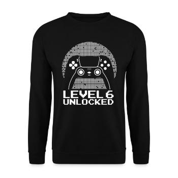 Gaming .6 Birthday 6 Years Gamer - Unisex Sweatshirt - black - Front - Alina (178cm) & Michal (187cm)