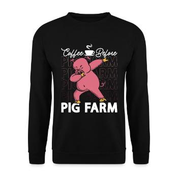 Pig Farmer Coffee Before Pig Owner Coffee Lover - Unisex Sweatshirt - black - Front - Alina (178cm) & Michal (187cm)
