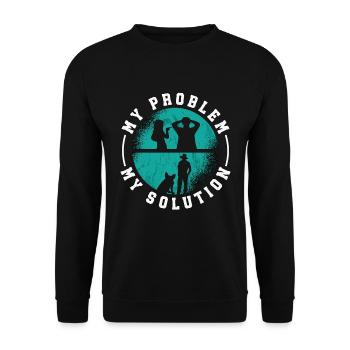 Éleveur de porcs Mon problème Mon pictogramme Papa Animal de la ferme - Sweat-shirt Unisexe - noir - Devant - Alina (178cm) & Michal (187cm)