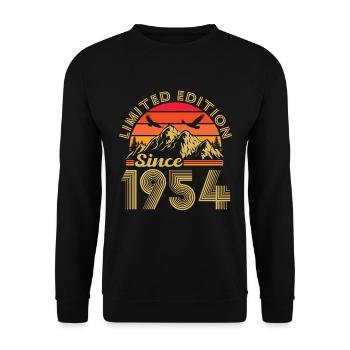 1954 Vintage Retro Birthday Gift - Unisex Sweatshirt - black - Front - Alina (178cm) & Michal (187cm)