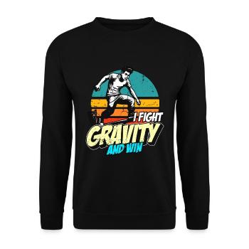 Parkour Je lutte contre la gravité et Backflip Amateur de parkour - Sweat-shirt Unisexe - noir - Devant - Alina (178cm) & Michal (187cm)
