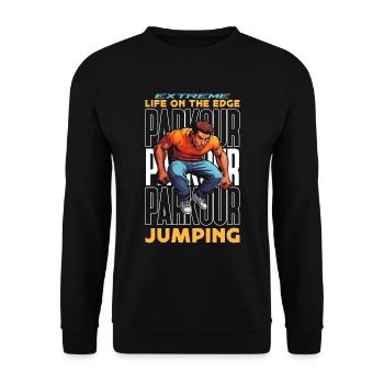 Parkour Extreme Life On The Edge Amateur de Freerunning - Sweat-shirt Unisexe - noir - Devant - Alina (178cm) & Michal (187cm)