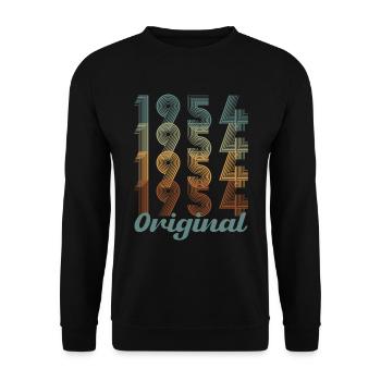 1954 Vintage Retro Birthday Gift - Unisex Sweatshirt - black - Front - Alina (178cm) & Michal (187cm)