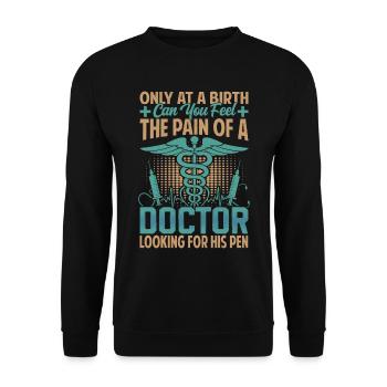 Outfit for medical students and physician assistants - Unisex Sweatshirt - black - Front - Alina (178cm) & Michal (187cm)