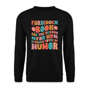 enthusiasts who read forbidden books, - Unisex Sweatshirt - black - Front - Alina (178cm) & Michal (187cm)