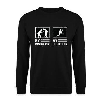 Parkour Lover My Problem My Pictogram Dad Mom - Unisex Sweatshirt - black - Front - Alina (178cm) & Michal (187cm)