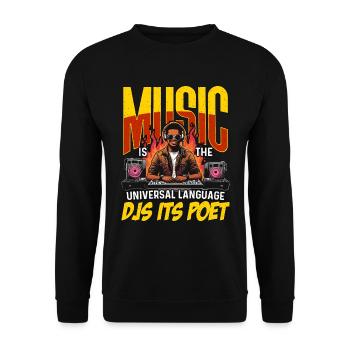 Disc Jockey Music est le disque vinyle universel - Sweat-shirt Unisexe - noir - Devant - Alina (178cm) & Michal (187cm)