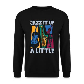 Musique Jazz Jazz It Up Un petit musicien de saxophone - Sweat-shirt Unisexe - noir - Devant - Alina (178cm) & Michal (187cm)