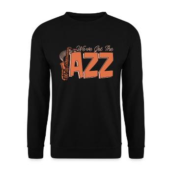 Musique jazz Nous avons le style jazz Saxophoniste - Sweat-shirt Unisexe - noir - Devant - Alina (178cm) & Michal (187cm)