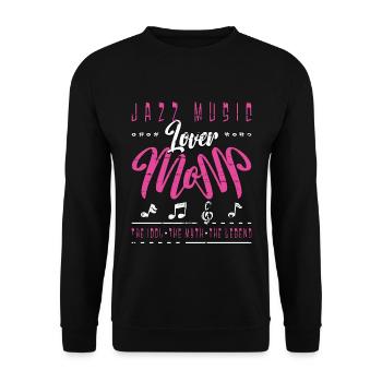 Amant De Musique Jazz Maman L’Idole Le Mythe Musicien - Sweat-shirt Unisexe - noir - Devant - Alina (178cm) & Michal (187cm)