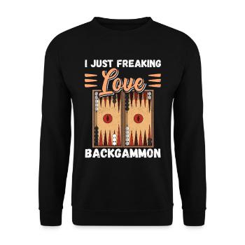 Jeu de société de backgammon Backgammon jouer cadeau - Sweat-shirt Unisexe - noir - Devant - Alina (178cm) & Michal (187cm)