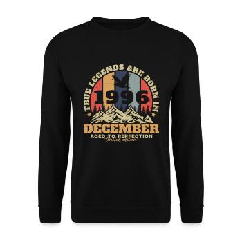 Décembre 1996 Vintage Retro Cadeau D’anniversaire - Sweat-shirt Unisexe - noir - Devant - Alina (178cm) & Michal (187cm)