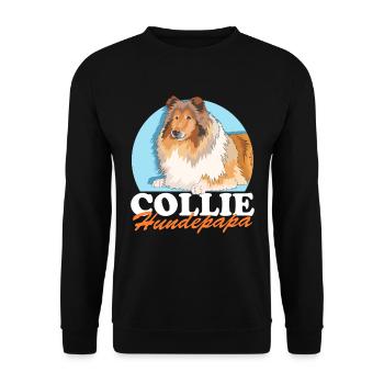Collie chien papa cheveux longs Collie chien cadeau - Sweat-shirt Unisexe - noir - Devant - Alina (178cm) & Michal (187cm)