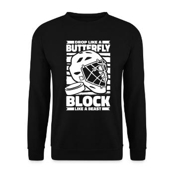 Eishockey Torwart - Unisex Pullover - Schwarz - Vorne - Alina (178cm) & Michal (187cm)