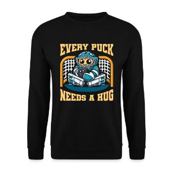 Hockey sur glace gardien de but Puck de gardien de but - Sweat-shirt Unisexe - noir - Devant - Alina (178cm) & Michal (187cm)