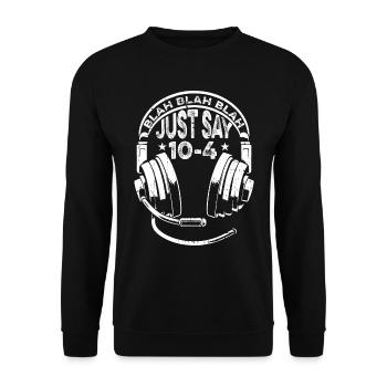 Notruf Leitstelle Einsatzzentrale Blah Blah Blah - Unisex Pullover - Schwarz - Vorne - Alina (178cm) & Michal (187cm)