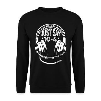 Notruf Leitstelle Einsatzzentrale Blah Blah Blah - Unisex Pullover - Schwarz - Vorne - Alina (178cm) & Michal (187cm)