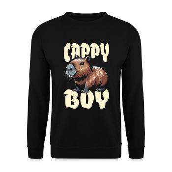 Capybara Wasserschwein Cappy Boy - Sweat-shirt Unisexe - noir - Devant - Alina (178cm) & Michal (187cm)