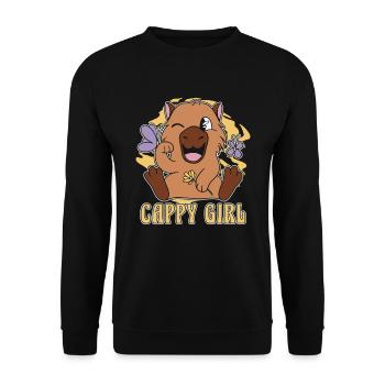 Capybara Wasserschwein Cappy Girl - Sweat-shirt Unisexe - noir - Devant - Alina (178cm) & Michal (187cm)