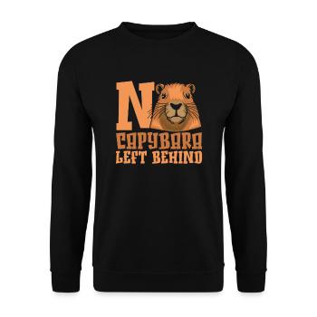 Capybara Wasserschwein - Unisex Pullover - Schwarz - Vorne - Alina (178cm) & Michal (187cm)