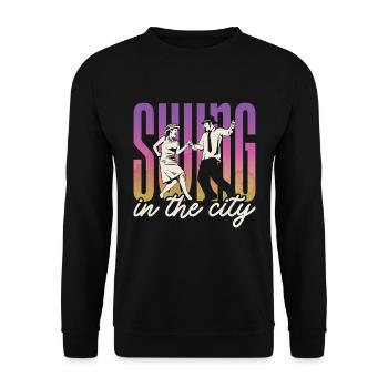 Swing Danse Swing Dans La Ville Aime La Danse Sport - Sweat-shirt Unisexe - noir - Devant - Alina (178cm) & Michal (187cm)