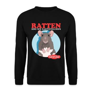 Rats, Rat Owner, Rat Lover Gift - Unisex Sweatshirt - black - Front - Alina (178cm) & Michal (187cm)