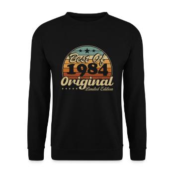 Vinatge 1984 Birthday Gift - Unisex Sweatshirt - black - Front - Alina (178cm) & Michal (187cm)