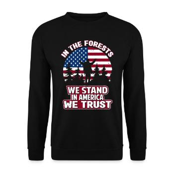 Usa bûcheron menuisier forestier vêtements - Sweat-shirt Unisexe - noir - Devant - Alina (178cm) & Michal (187cm)