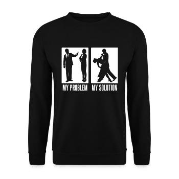 Ballroom Dancer My Problem My Pictogram Mom Dad - Unisex Pullover - Schwarz - Vorne - Alina (178cm) & Michal (187cm)