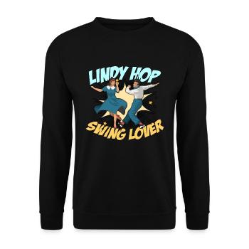 Swing Dance Lindy Hop Swing Music Swing Dancer - Unisex Pullover - Schwarz - Vorne - Alina (178cm) & Michal (187cm)