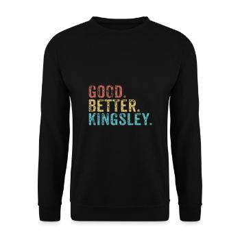 Les gars cool s’appellent kingsley - Sweat-shirt Unisexe - noir - Devant - Alina (178cm) & Michal (187cm)