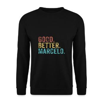 Cool guys are called marcelo - Unisex Pullover - Schwarz - Vorne - Alina (178cm) & Michal (187cm)