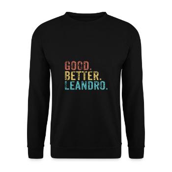 Cool guys are called leandro - Unisex Sweatshirt - black - Front - Alina (178cm) & Michal (187cm)