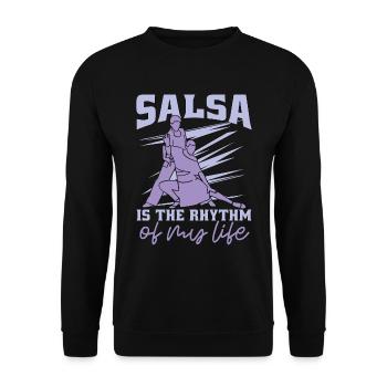 Salsa Dance Salsa Is The Rhythm Of Mambo Music - Unisex Sweatshirt - black - Front - Alina (178cm) & Michal (187cm)
