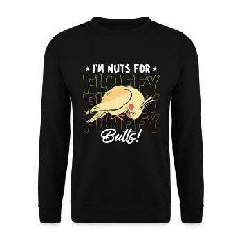 Cockatiel I'm Nuts For Fluffy Butts Parrot Lover - Unisex Sweatshirt - black - Front - Alina (178cm) & Michal (187cm)