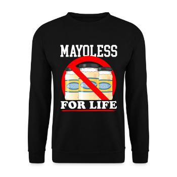 Mayonnaise Mayoless Mayo Gift - Unisex Sweatshirt - black - Front - Alina (178cm) & Michal (187cm)