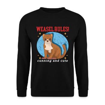 Weasel Mouse Weasel Hermännchen Gift - Unisex Sweatshirt - black - Front - Alina (178cm) & Michal (187cm)