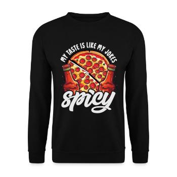 Red Hot Chili Sauce Épicé Amateur de Nourriture Pizza Robe - Sweat-shirt Unisexe - noir - Devant - Alina (178cm) & Michal (187cm)