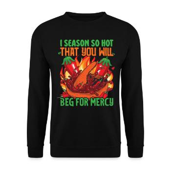 Red Hot Chili Sauce Spicy Food Lover Apparel - Unisex Pullover - Schwarz - Vorne - Alina (178cm) & Michal (187cm)